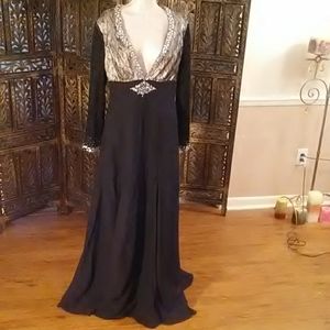 Black with rhinestones formal dress, size 8/10